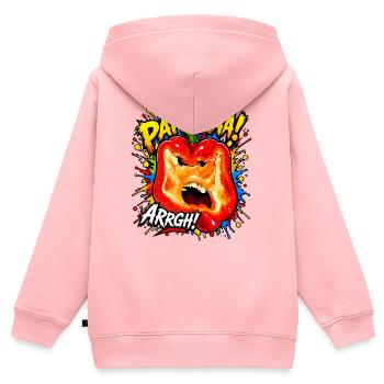 Comic Paprika - Kinder Premium Organic Zip Hoodie - Rosa - Hinten - AI Model Kid Female (0cm)