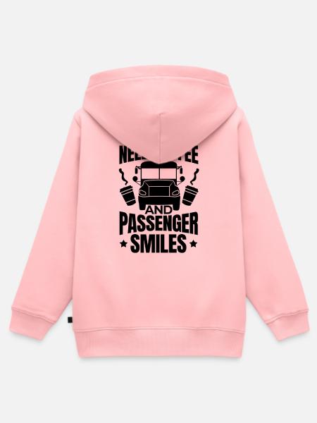 Busfahrer Lustiger Spruch - Kinder Premium Organic Zip Hoodie - Rosa