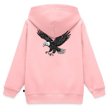 Adler Vogel im flug Modus  - Kinder Premium Organic Zip Hoodie - Rosa - Hinten - AI Model Kid Female (0cm)