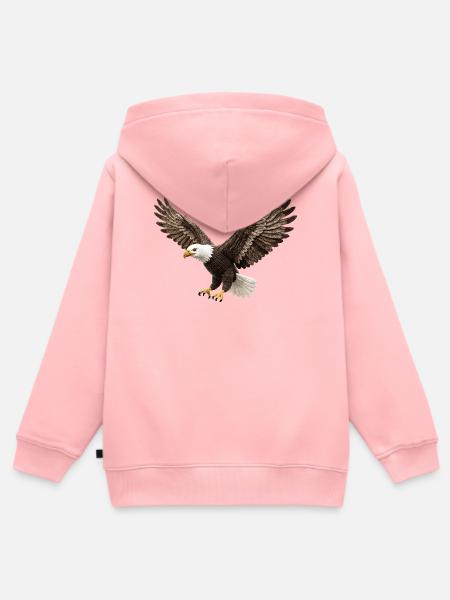 Kraftvoller Adler im Flug Vogel - Kinder Premium Organic Zip Hoodie - Rosa