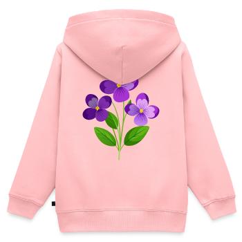 Veilchen blühen - Kinder Premium Organic Zip Hoodie - Rosa - Hinten - AI Model Kid Female (0cm)