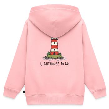Leuchtturm Meer Küste Maritim - Kinder Premium Organic Zip Hoodie - Rosa - Hinten - AI Model Kid Female (0cm)