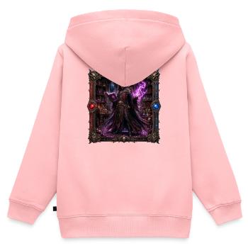 Hexenmeister - Kinder Premium Organic Zip Hoodie - Rosa - Hinten - AI Model Kid Female (0cm)