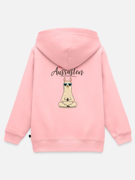 Achtsam Ausrasten – Lustiges Lama - Kinder Premium Organic Zip Hoodie - Rosa