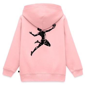 Volleyballspieler - Kinder Premium Organic Zip Hoodie - Rosa - Hinten - AI Model Kid Female (0cm)