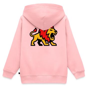 Löwe Maskottchen Wappen Logo - Kinder Premium Organic Zip Hoodie - Rosa - Hinten - AI Model Kid Female (0cm)
