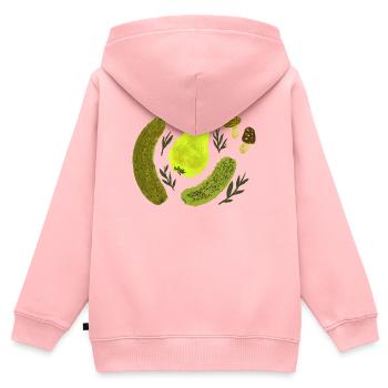 Gartenfrüchte Stillleben Collage - Kinder Premium Organic Zip Hoodie - Rosa - Hinten - AI Model Kid Female (0cm)