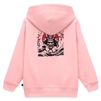 ONI DEMON - Kinder Premium Organic Zip Hoodie - Rosa - Hinten - AI Model Kid Female (0cm)