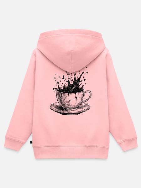 Kaffeespritzbecher - Kinder Premium Organic Zip Hoodie - Rosa