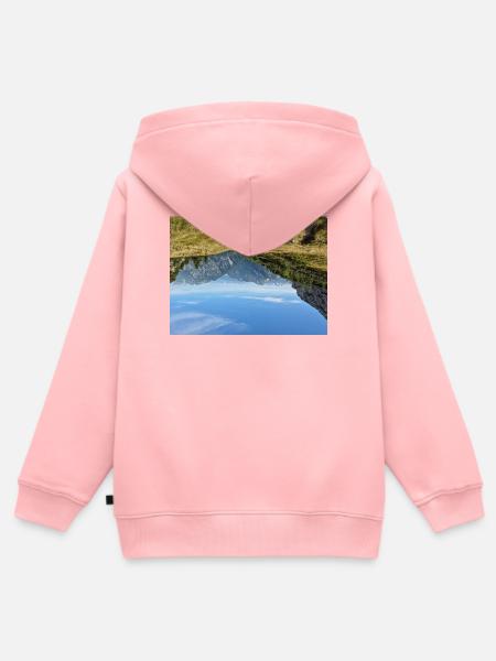 Alpine Panorama - Kinder Premium Organic Zip Hoodie - Rosa