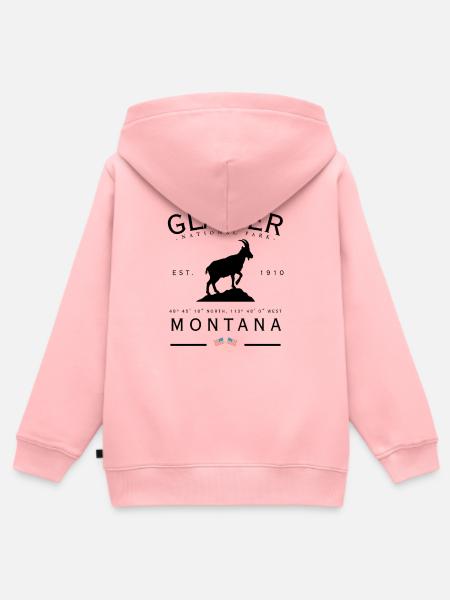 Glacier National Park - Kinder Premium Organic Zip Hoodie - Rosa