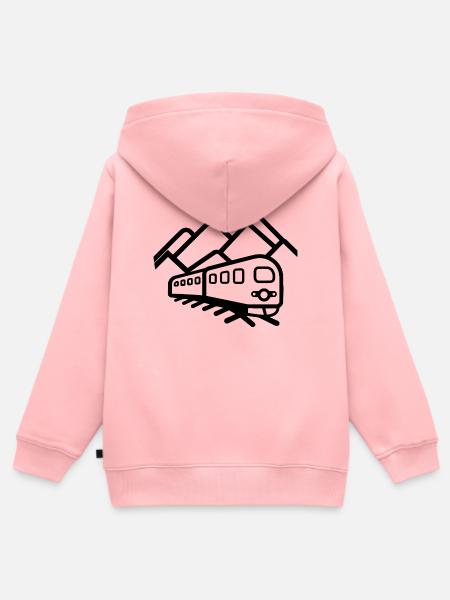 Zug Zeichnung - Kinder Premium Organic Zip Hoodie - Rosa