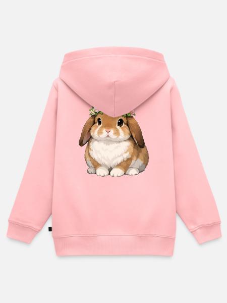Kaninchen mit Hängeohren - Kinder Premium Organic Zip Hoodie - Rosa