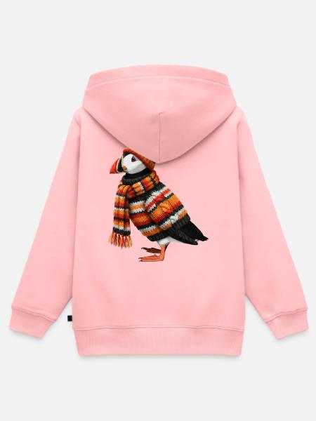 Papageitaucher Strickpullover Winter Weihnachten - Kinder Premium Organic Zip Hoodie - Rosa