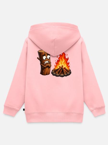 Angststamm am Lagerfeuer - Kinder Premium Organic Zip Hoodie - Rosa