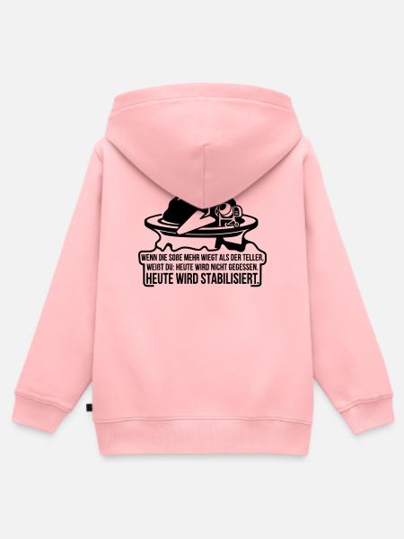 Heute wird stabilisiert Essen  - Kinder Premium Organic Zip Hoodie - Rosa