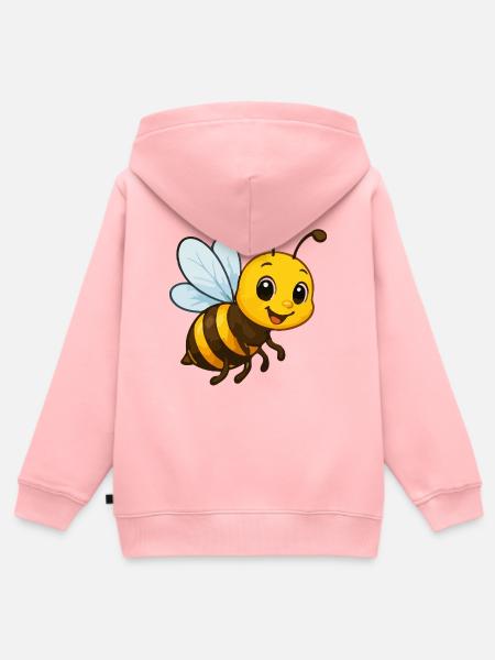 Kuschelige Biene mit Lächeln - Kinder Premium Organic Zip Hoodie - Rosa
