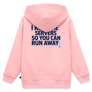 Server-Admin mit Humor - Kinder Premium Organic Zip Hoodie - Rosa - Hinten - AI Model Kid Female (0cm)