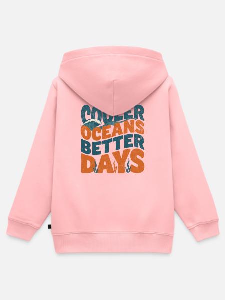 Cooler Oceans Better Days - Kinder Premium Organic Zip Hoodie - Rosa