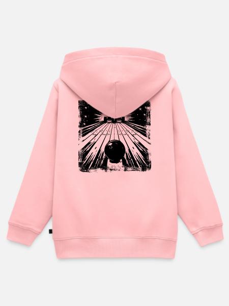 Bowling Skizze - Kinder Premium Organic Zip Hoodie - Rosa
