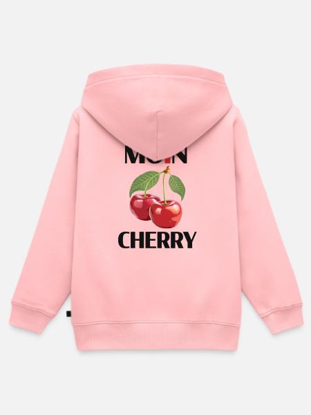 MOIN CHERRY – Norddeutsches Kirschdesign - Kinder Premium Organic Zip Hoodie - Rosa