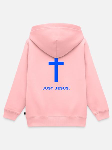 Just Jesus Kreuzdesign - Kinder Premium Organic Zip Hoodie - Rosa