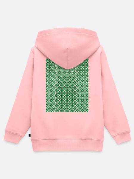 Grünes Kreisornament-Muster - Kinder Premium Organic Zip Hoodie - Rosa