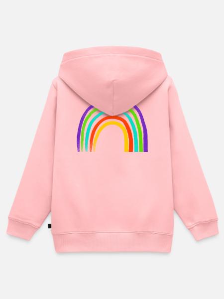 Regenbogen Pinselstrich Bogen - Kinder Premium Organic Zip Hoodie - Rosa