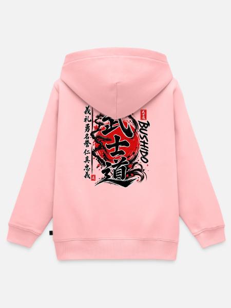 Bushido Samurai Code Kunst - Kinder Premium Organic Zip Hoodie - Rosa