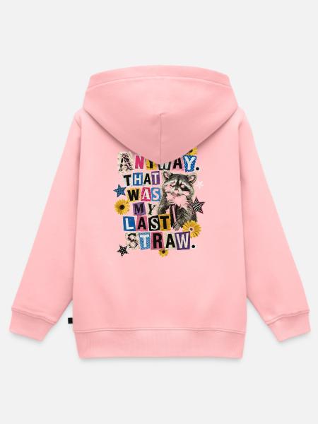 Letzter Strohhalm Raccoon Collage - Kinder Premium Organic Zip Hoodie - Rosa
