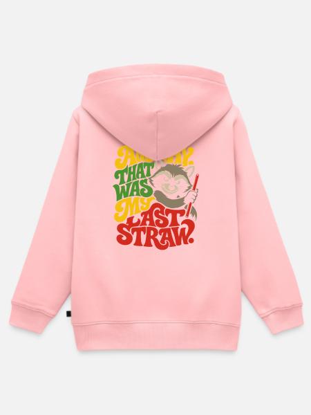 Racoon Last Straw Spruch - Kinder Premium Organic Zip Hoodie - Rosa