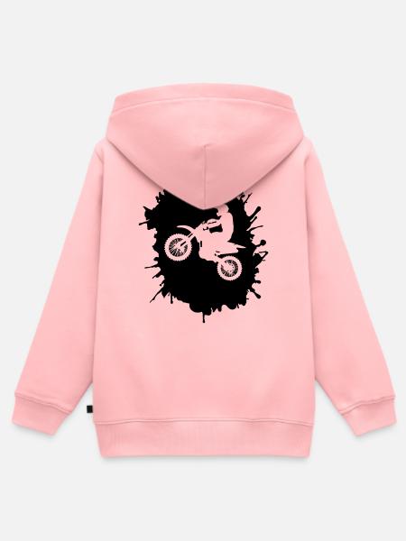 Motocross Klecks - Kinder Premium Organic Zip Hoodie - Rosa