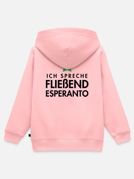 Esperanto Sprache / sprechen Geschenkidee - Kinder Premium Organic Zip Hoodie - Rosa