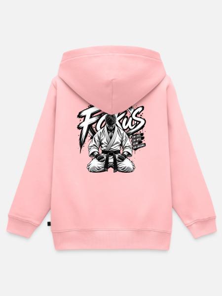 Fokus-Kampfsport - Kinder Premium Organic Zip Hoodie - Rosa