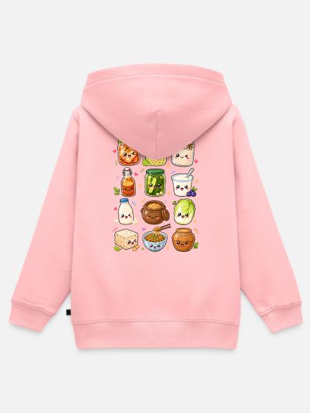 Kawaii Fermente | Kimchi & Fermentation - Kinder Premium Organic Zip Hoodie - Rosa