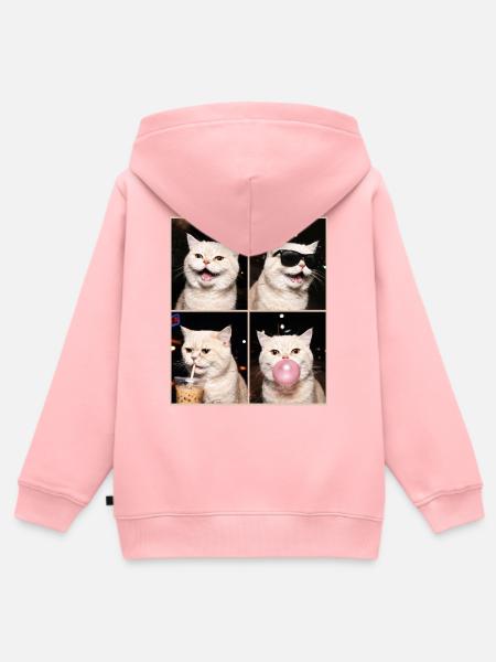 Katzen Perser Katze - Kinder Premium Organic Zip Hoodie - Rosa