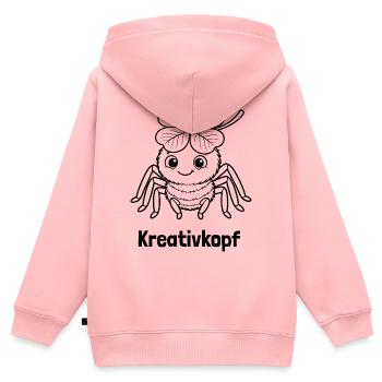 Kreativkopf – Süßes Ausmalbild für Kinder - Kinder Premium Organic Zip Hoodie - Rosa - Hinten - AI Model Kid Female (0cm)