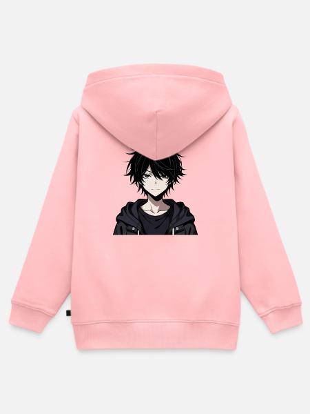 Schwarzer Schattenjunge Hoodie - Kinder Premium Organic Zip Hoodie - Rosa