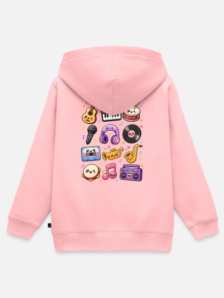 Kawaii Musik | Instrumente & Retro - Kinder Premium Organic Zip Hoodie - Rosa