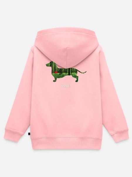 Waldi im Wald Dackel - Kinder Premium Organic Zip Hoodie - Rosa