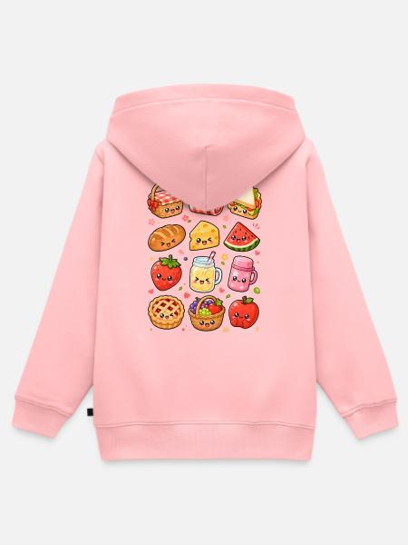 Kawaii Picknick | Sommer & Outdoor - Kinder Premium Organic Zip Hoodie - Rosa