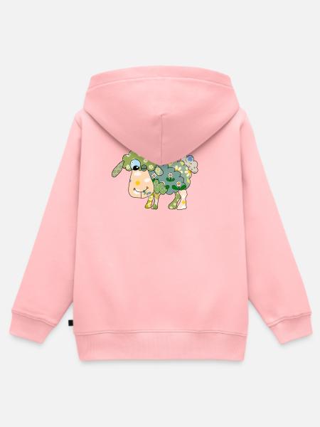 Verruecktes_buntes_Schaf - Kinder Premium Organic Zip Hoodie - Rosa