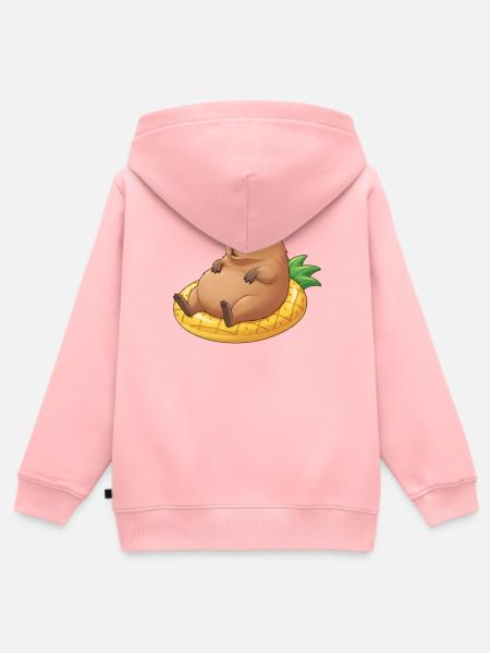 Capybara - Kinder Premium Organic Zip Hoodie - Rosa