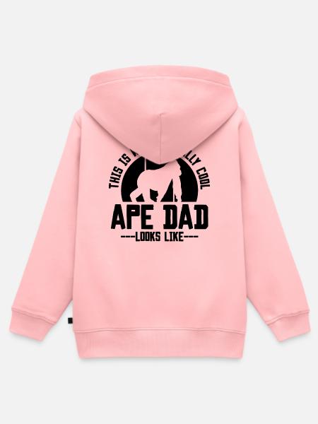 Affe Papa Spruch - Kinder Premium Organic Zip Hoodie - Rosa