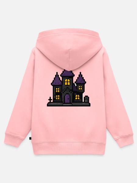 Purpurnacht-Spukhaus - Kinder Premium Organic Zip Hoodie - Rosa
