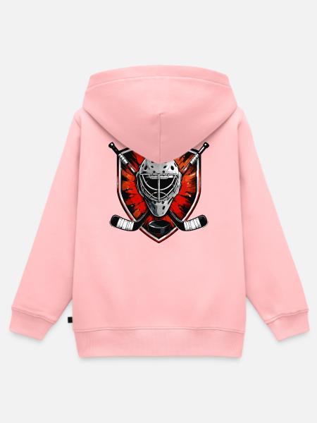 Torhüter Helm Shield Kunstmotiv - Kinder Premium Organic Zip Hoodie - Rosa