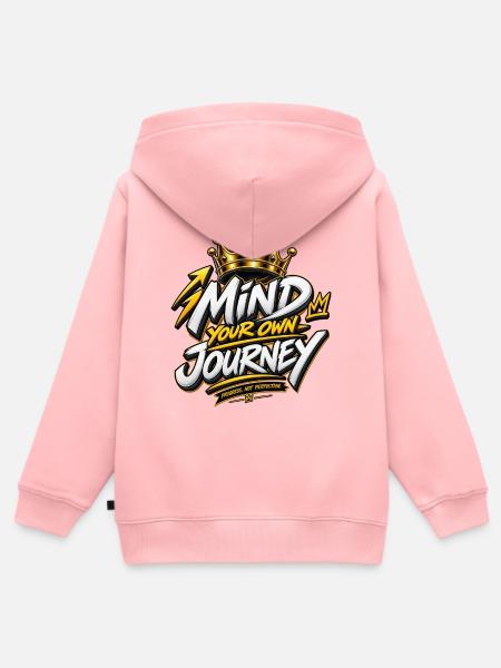 Pflege deine eigene Reise, Krone - Kinder Premium Organic Zip Hoodie - Rosa