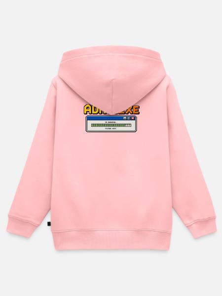 ADHS.exe - Kinder Premium Organic Zip Hoodie - Rosa
