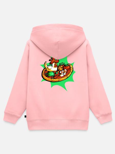 Sehr frische Pizza - Kinder Premium Organic Zip Hoodie - Rosa