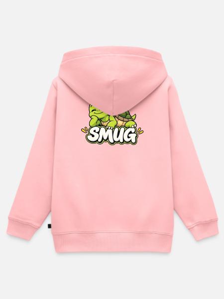 Schildkröte Smug Cartoonshirt - Kinder Premium Organic Zip Hoodie - Rosa